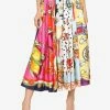 Dolce & Gabbana Mixed Panels Pleated Midi Skirt Multicolor