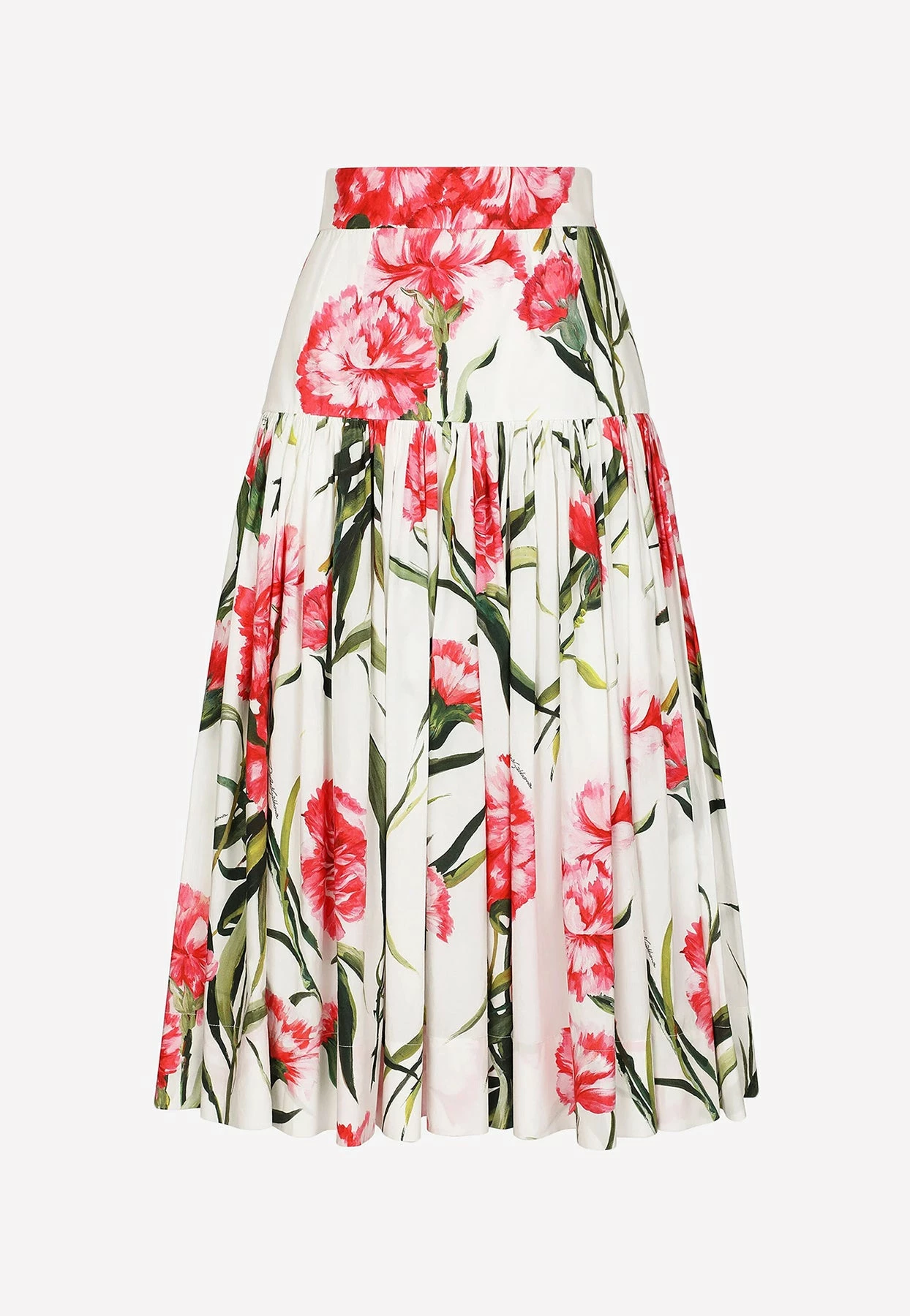 Dolce & Gabbana Carnation Print Pleated Midi Skirt Multicolor 4 Dolce & Gabbana Carnation Print Pleated Midi Skirt Multicolor - Image 4