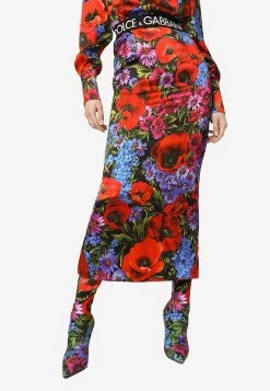 Dolce & Gabbana Floral Print Midi Skirt Multicolor