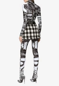 Dolce & Gabbana Leather-Trimmed Houndstooth Tweed Mini Skirt Monochrome 6 Dolce & Gabbana Leather-Trimmed Houndstooth Tweed Mini Skirt Monochrome -Evening Dresses Popular Store F4CGQT 20FQ2GY 20S0984 202