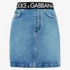 Dolce & Gabbana Logo Waistband Mini Denim Skirt Denim