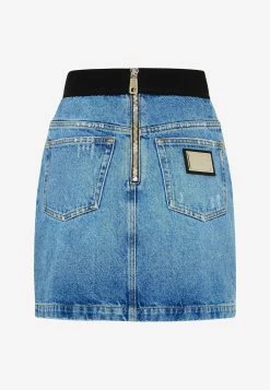 Dolce & Gabbana Logo Waistband Mini Denim Skirt Denim -Evening Dresses Popular Store F4CHBD 20G8FR7 20S9001 202