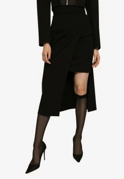 Dolce & Gabbana High-Waist Asymmetric Midi Skirt Black