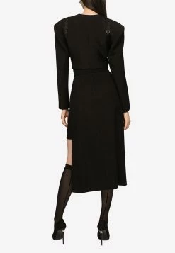 Dolce & Gabbana High-Waist Asymmetric Midi Skirt Black -Evening Dresses Popular Store F4CIKT 20FUGPF 20N0000 202