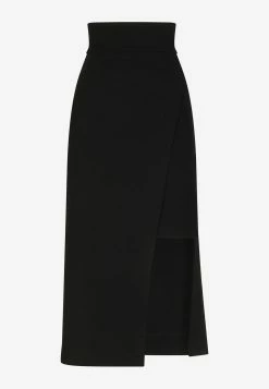Dolce & Gabbana High-Waist Asymmetric Midi Skirt Black -Evening Dresses Popular Store F4CIKT 20FUGPF 20N0000 203