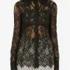 Dolce & Gabbana Long-Sleeved Lace Shirt Black