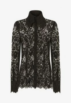 Dolce & Gabbana Long-Sleeved Lace Shirt Black 7 Dolce & Gabbana Long-Sleeved Lace Shirt Black -Evening Dresses Popular Store F5P70T 20FLSFV 20N0000 202