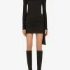 Dolce & Gabbana Cady Mini Dress With Bow Tie Black
