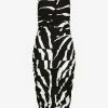 Dolce & Gabbana Zebra Print Ruched Midi Dress Monochrome