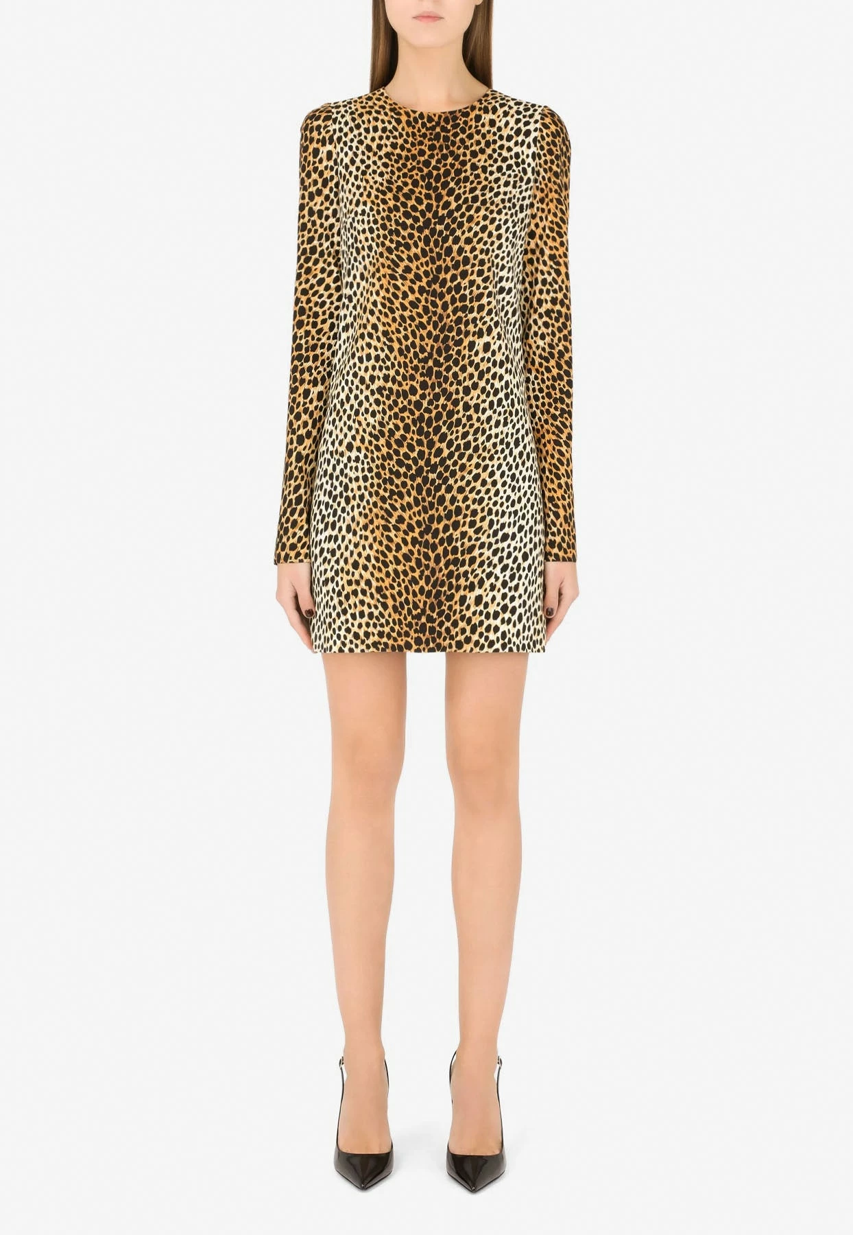 Dolce & Gabbana Animal Print Mini Dress In Silk Brown 1 Dolce & Gabbana Animal Print Mini Dress In Silk Brown