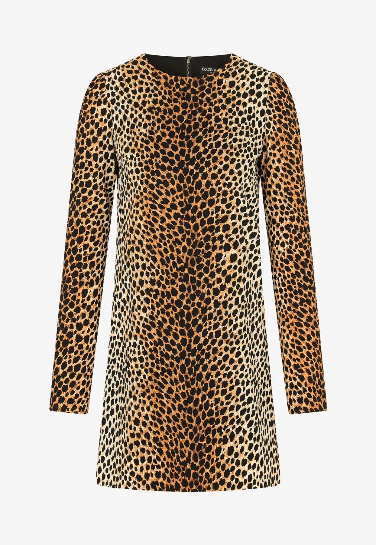 Dolce & Gabbana Animal Print Mini Dress In Silk Brown 4 Dolce & Gabbana Animal Print Mini Dress In Silk Brown - Image 4