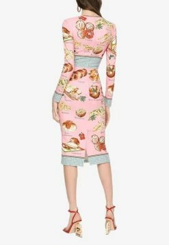Dolce & Gabbana Bread Print Charmeuse Midi Dress Pink -Evening Dresses Popular Store F6ADZT 20HPAB1 20HF3UQ 823d097a 5365 4692 b8e5 d910723a35e4