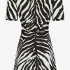 Dolce & Gabbana Zebra Print Brocade Mini Dress Monochrome