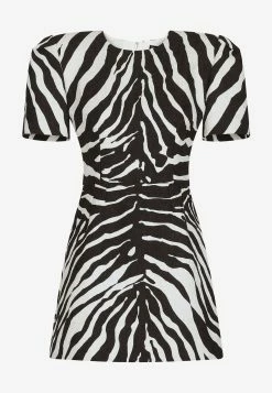 Dolce & Gabbana Zebra Print Brocade Mini Dress Monochrome