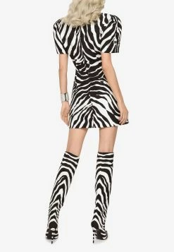Dolce & Gabbana Zebra Print Brocade Mini Dress Monochrome 5 Dolce & Gabbana Zebra Print Brocade Mini Dress Monochrome -Evening Dresses Popular Store F6AEOT 20HSMU1 20HWAGN 202