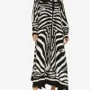 Dolce & Gabbana Zebra Print Silk Twill Kaftan Monochrome
