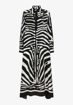 Dolce & Gabbana Zebra Print Silk Twill Kaftan Monochrome 5 Dolce & Gabbana Zebra Print Silk Twill Kaftan Monochrome -Evening Dresses Popular Store F6AFAT 20HI1DU 20HH3SJ 202