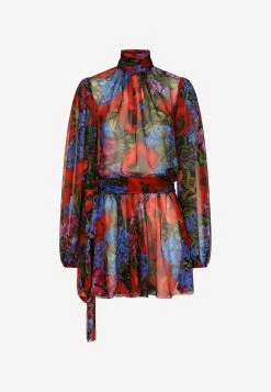 Dolce & Gabbana Meadow Print Mini Chiffon Dress Multicolor 5 Dolce & Gabbana Meadow Print Mini Chiffon Dress Multicolor -Evening Dresses Popular Store F6AIJT 20IS1OA 20HN3VT 202
