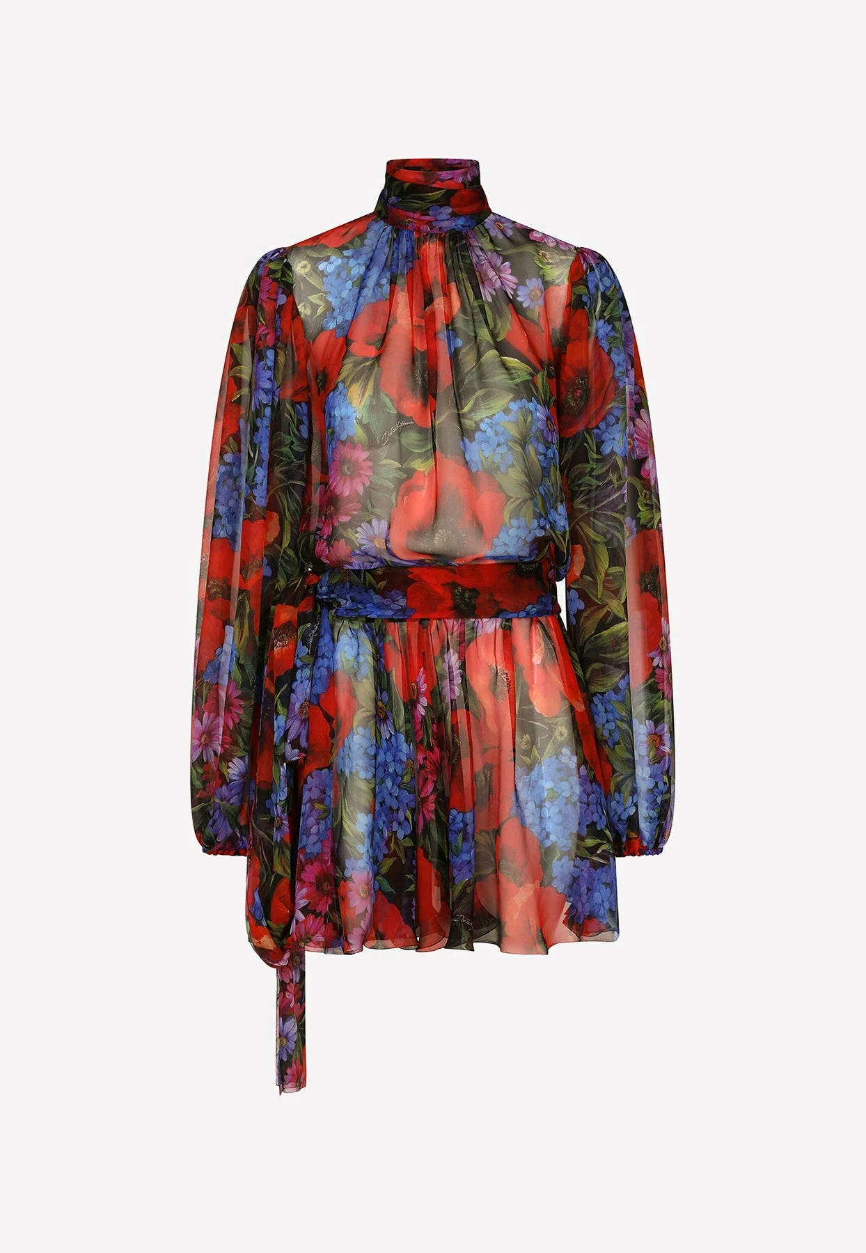 Dolce & Gabbana Meadow Print Mini Chiffon Dress Multicolor 3 Dolce & Gabbana Meadow Print Mini Chiffon Dress Multicolor - Image 3