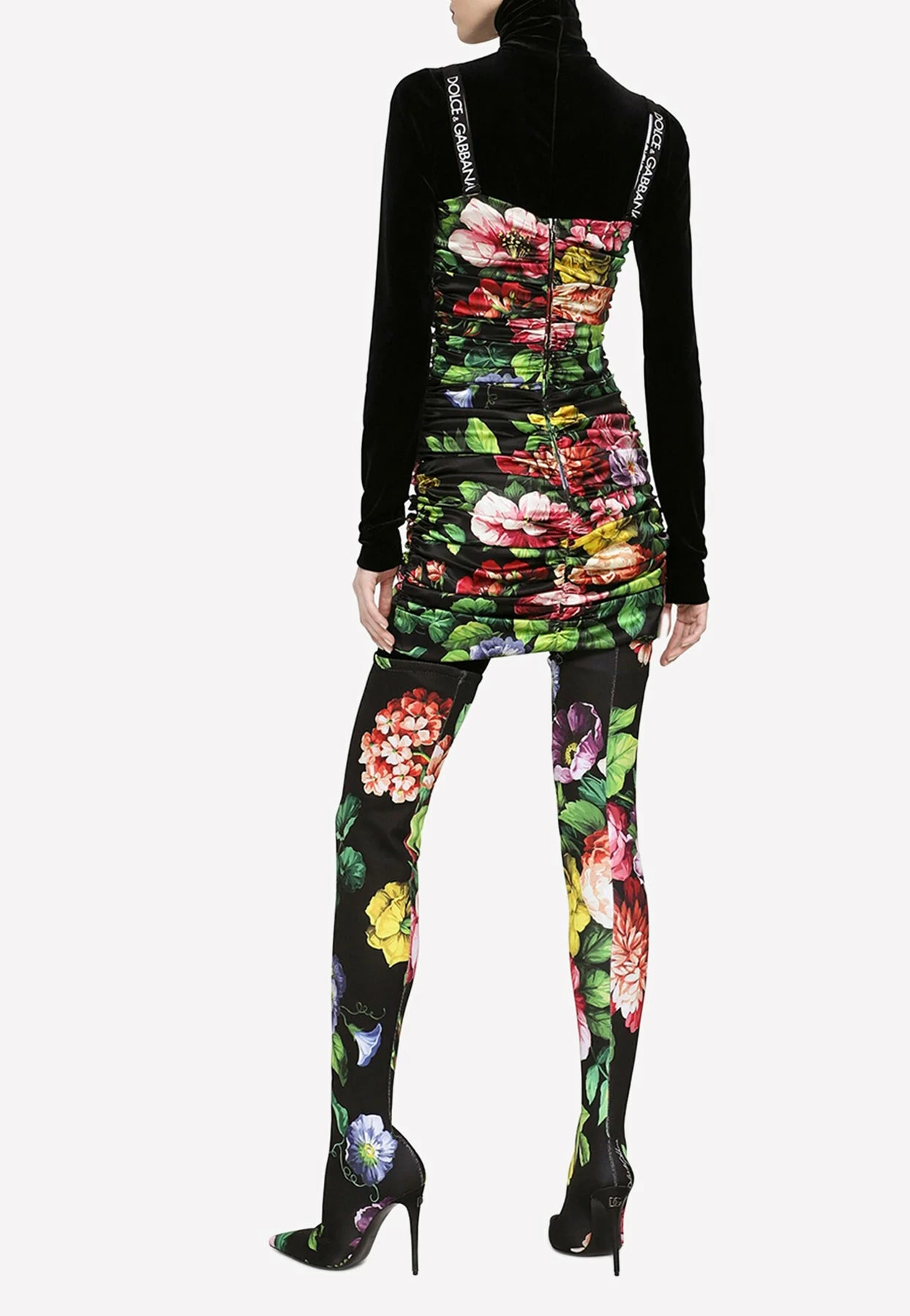 Dolce & Gabbana Floral Print Ruched Mini Dress Multicolor 3 Dolce & Gabbana Floral Print Ruched Mini Dress Multicolor - Image 3