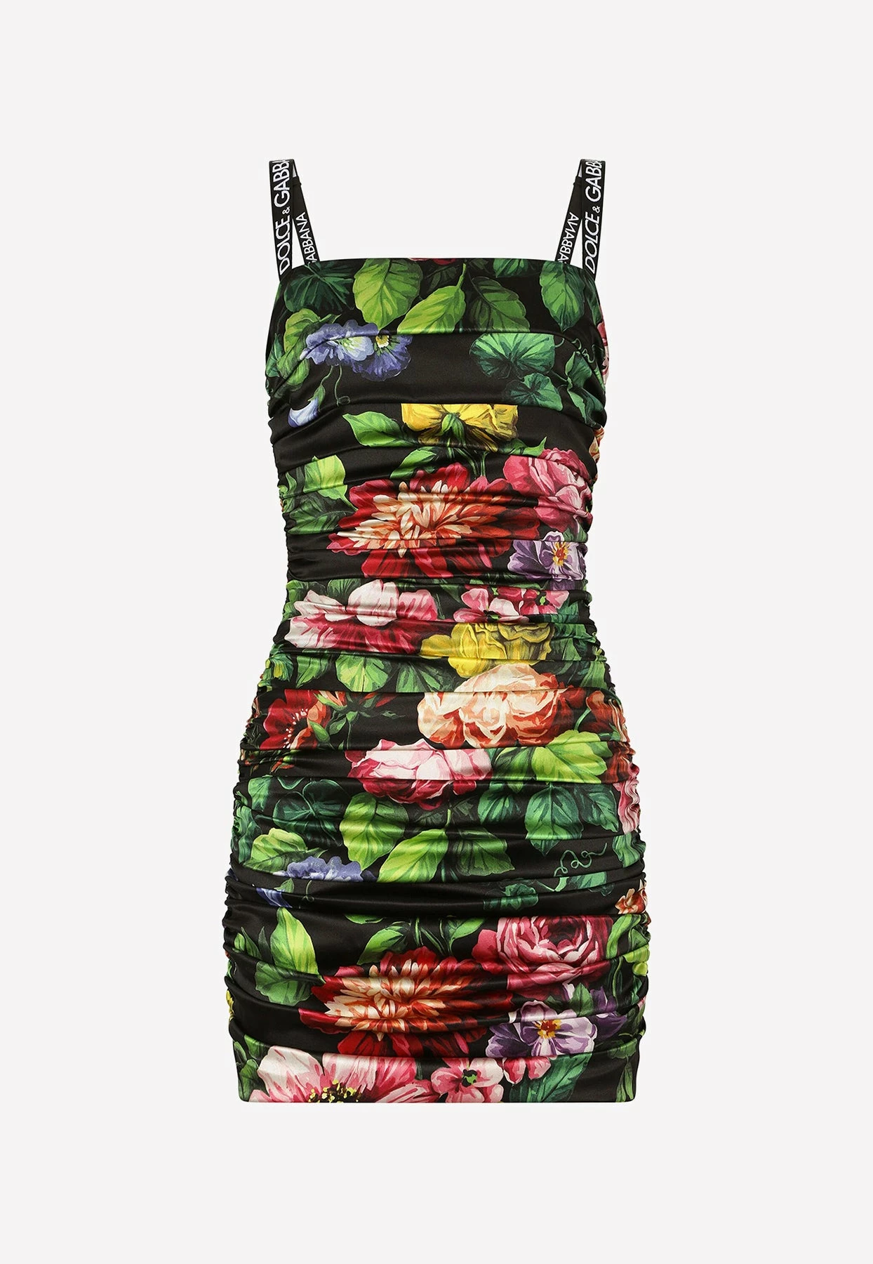 Dolce & Gabbana Floral Print Ruched Mini Dress Multicolor 4 Dolce & Gabbana Floral Print Ruched Mini Dress Multicolor - Image 4