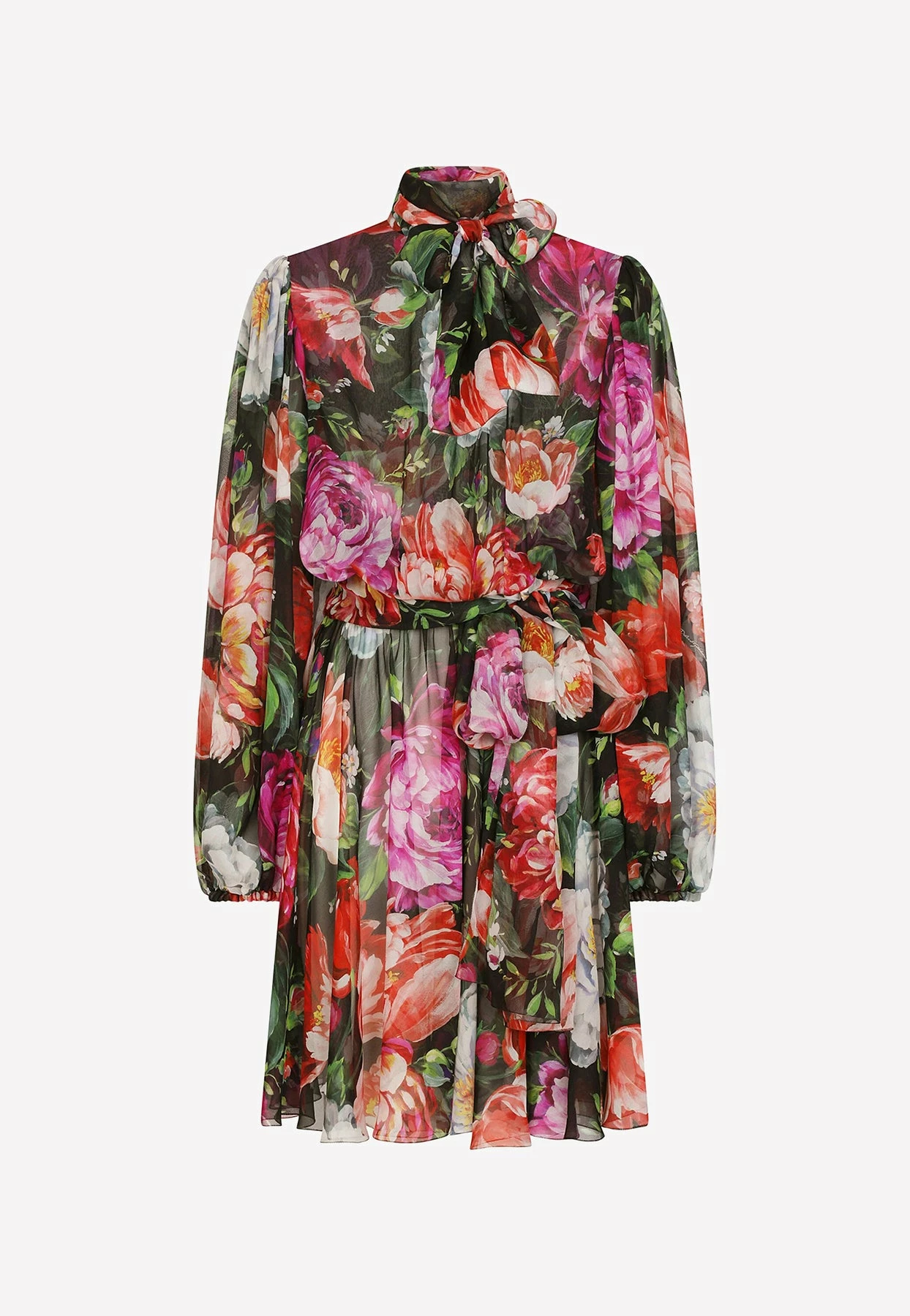 Dolce & Gabbana Floral Print Chiffon Midi Dress Multicolor 3 Dolce & Gabbana Floral Print Chiffon Midi Dress Multicolor - Image 3