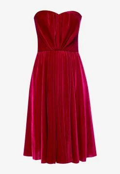 Dolce & Gabbana Strapless Velvet Corset Dress Red