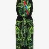 Dolce & Gabbana Tropical Jungle Print High-Neck Midi Dress Multicolor