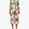 Dolce & Gabbana Hydrangea Print Cady Midi Dress Multicolor
