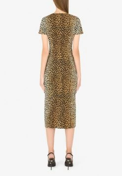 Dolce & Gabbana Animal Print Charmeuse Midi Dress Brown -Evening Dresses Popular Store F6Q5ZT 20FSA3O 20HHL7N 201
