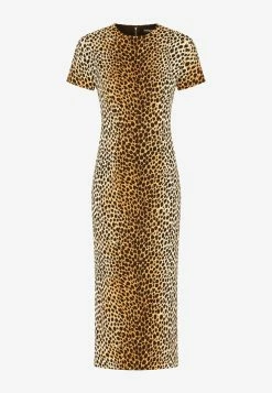 Dolce & Gabbana Animal Print Charmeuse Midi Dress Brown -Evening Dresses Popular Store F6Q5ZT 20FSA3O 20HHL7N 202