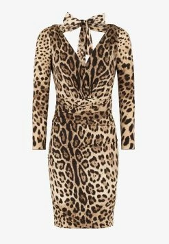 Dolce & Gabbana Leopard Print V-Neck Charmeuse Mini Dress Brown 7 Dolce & Gabbana Leopard Print V-Neck Charmeuse Mini Dress Brown -Evening Dresses Popular Store F6R7GTFSADD HY13M 2