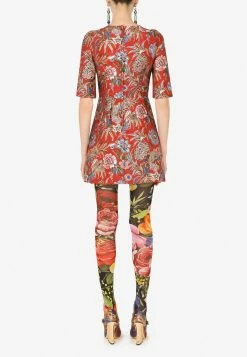 Dolce & Gabbana Floral Brocade Mini Dress Red -Evening Dresses Popular Store F6UI8T 20FJOBI 20S8350 201