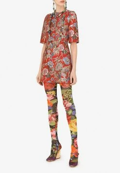 Dolce & Gabbana Floral Brocade Mini Dress Red -Evening Dresses Popular Store F6UI8T 20FJOBI 20S8350 203