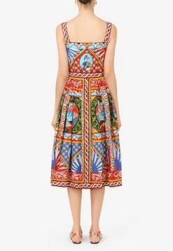 Dolce & Gabbana Carretto Print Square-Neck Cotton Dress Multicolor 6 Dolce & Gabbana Carretto Print Square-Neck Cotton Dress Multicolor -Evening Dresses Popular Store F6UY3TGDS11 HH01E 1