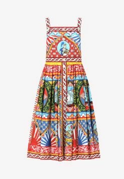 Dolce & Gabbana Carretto Print Square-Neck Cotton Dress Multicolor 7 Dolce & Gabbana Carretto Print Square-Neck Cotton Dress Multicolor -Evening Dresses Popular Store F6UY3TGDS11 HH01E 2