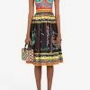 Dolce & Gabbana Carretto Print Sweetheart-Neck Cotton Dress Multicolor