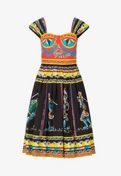 Dolce & Gabbana Carretto Print Sweetheart-Neck Cotton Dress Multicolor 5 Dolce & Gabbana Carretto Print Sweetheart-Neck Cotton Dress Multicolor -Evening Dresses Popular Store F6WQ8TGDS11 HH93D 2
