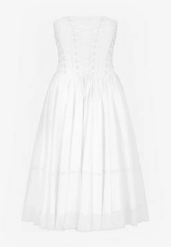 Dolce & Gabbana Gabardine Bustier Strapless Midi Dress White -Evening Dresses Popular Store F6ZD4T 20FUFLH 20W0800 202