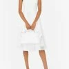 Dolce & Gabbana Gabardine Bustier Strapless Midi Dress White