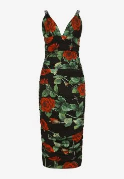 Dolce & Gabbana Rose Print Silk Charmeuse Midi Dress Multicolor 5 Dolce & Gabbana Rose Print Silk Charmeuse Midi Dress Multicolor -Evening Dresses Popular Store F6ZK1T 20FSA1J 20HN2ZO 202