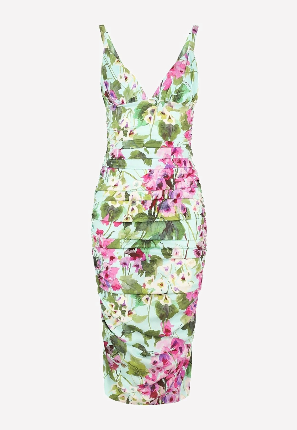 Dolce & Gabbana Sleeveless Floral Midi Dress Multicolor 1 Dolce & Gabbana Sleeveless Floral Midi Dress Multicolor