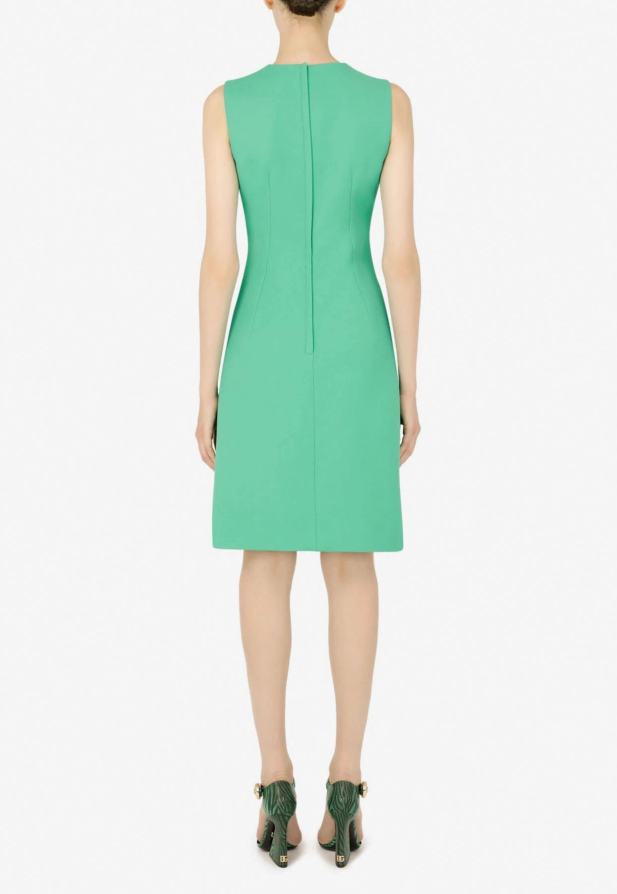 Dolce & Gabbana Flared Dress In Virgin Wool Green 3 Dolce & Gabbana Flared Dress In Virgin Wool Green - Image 3