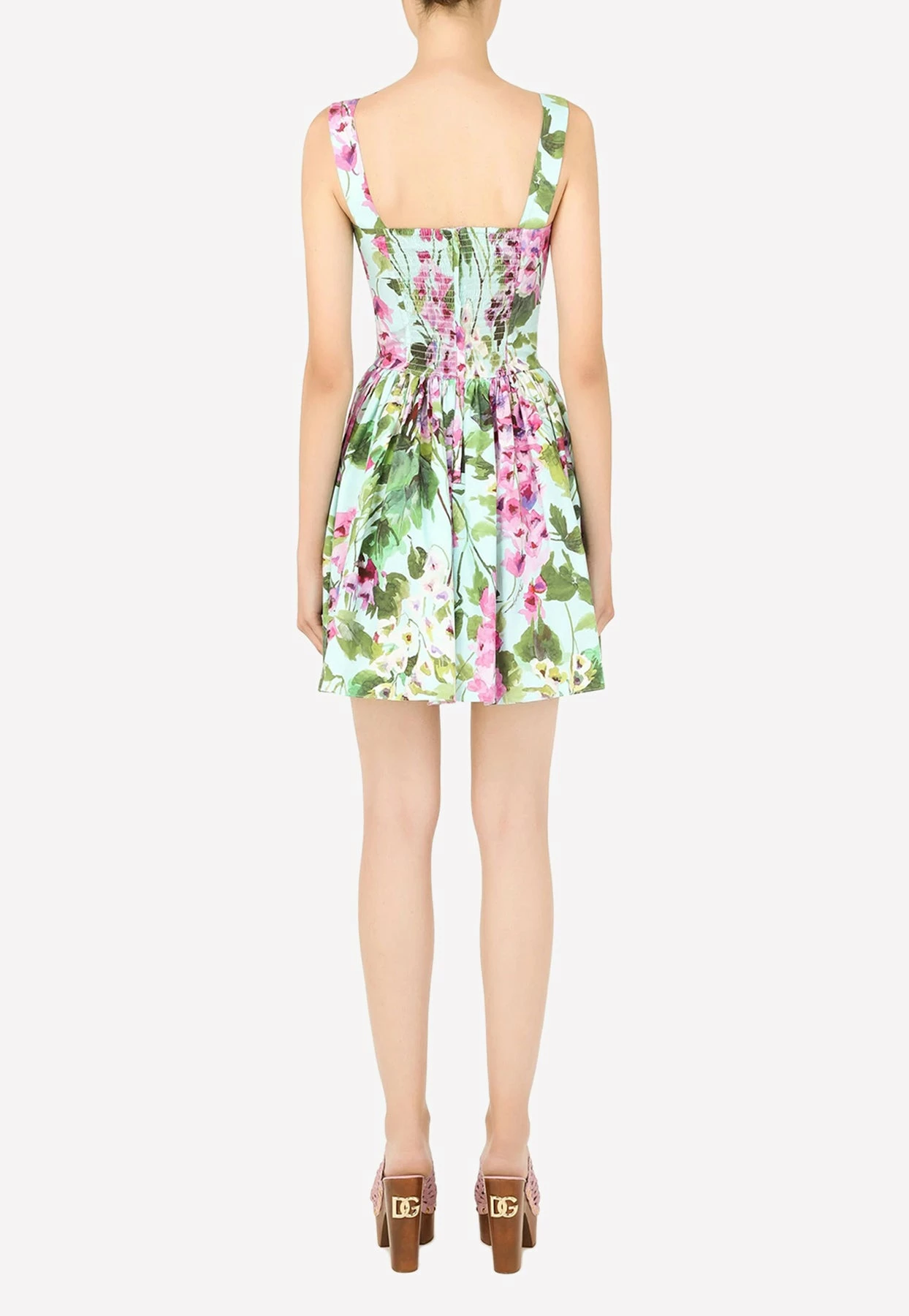 Dolce & Gabbana Bluebell-Print Poplin Corset Mini Dress Multicolor 2 Dolce & Gabbana Bluebell-Print Poplin Corset Mini Dress Multicolor - Image 2