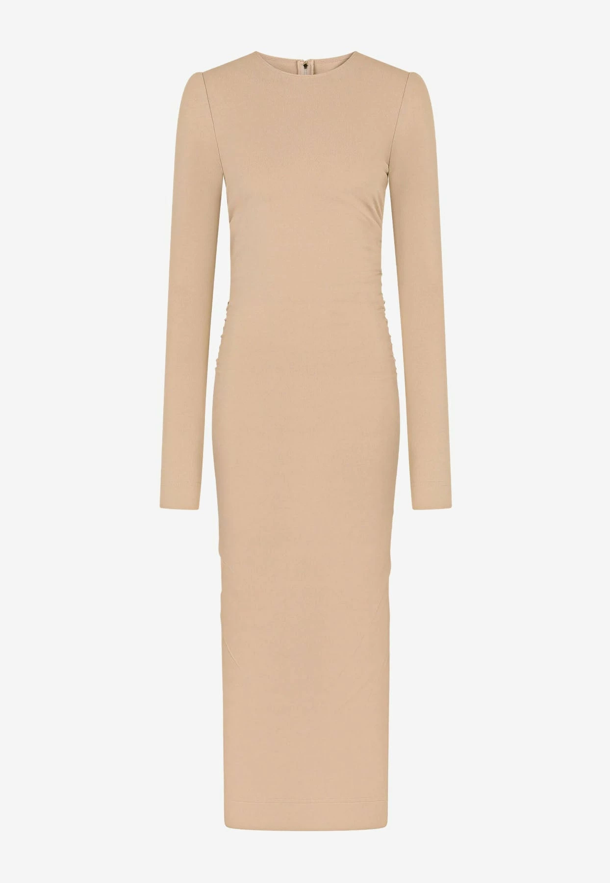 Dolce & Gabbana Draped Midi Jersey Dress Beige 4 Dolce & Gabbana Draped Midi Jersey Dress Beige - Image 4
