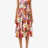 Dolce & Gabbana Garden Print Poplin Midi Dress Multicolor