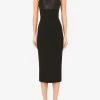 Dolce & Gabbana Jersey And Satin Sleeveless Midi Dress Black