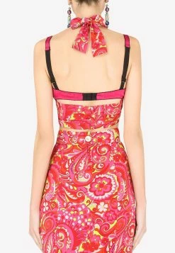 Dolce & Gabbana 60s Print Cropped Top With Ring Detail Hot Pink 6 Dolce & Gabbana 60s Print Cropped Top With Ring Detail Hot Pink -Evening Dresses Popular Store F752WT 20FSA2Z 20HH3MB 201