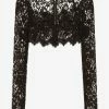 Dolce & Gabbana Lace Corset Cropped Top Black