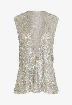 Dolce & Gabbana Sequins Embellished Sleeveless Top Silver -Evening Dresses Popular Store F755GT 20HLMJA 20S0998 202